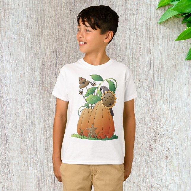 Pumpkin-Blume und Bienen T-Shirt (Von Creator hochgeladen)