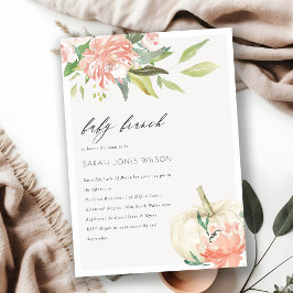 Pumpkin Blush Floral Baby Brunch Dusche laden Dankeskarte