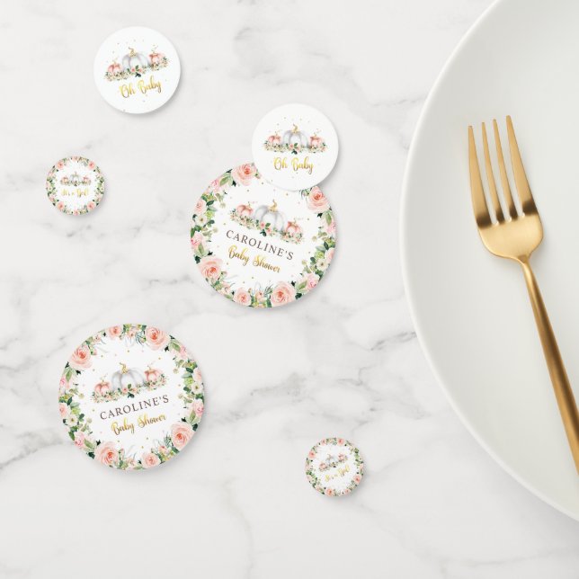 Pumpkin Blush Pink and Gold Baby Dusche Party Konfetti (Gruppe)