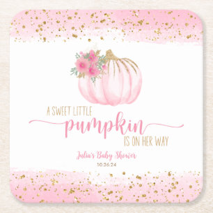 Pumpkin Blush Pink Gold Baby Girl Duft Rechteckiger Pappuntersetzer