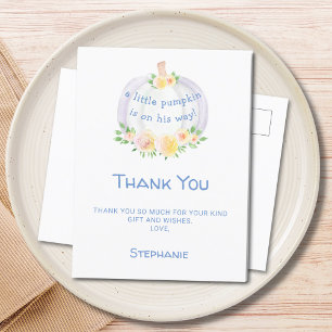 Pumpkin Bly's Baby Shower Danke Postkarte