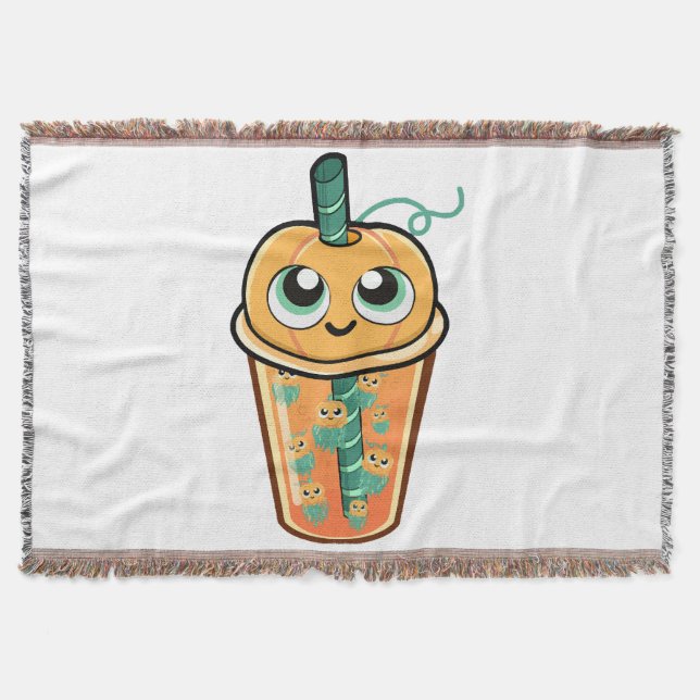Pumpkin Boba Jellyfish Decke (Vorderseite)