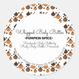 Pumpkin Body Butter Bath Branding Packung Runder Aufkleber