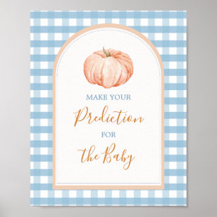 Pumpkin Boho Blue Gingham Vorhersage für Baby Poster