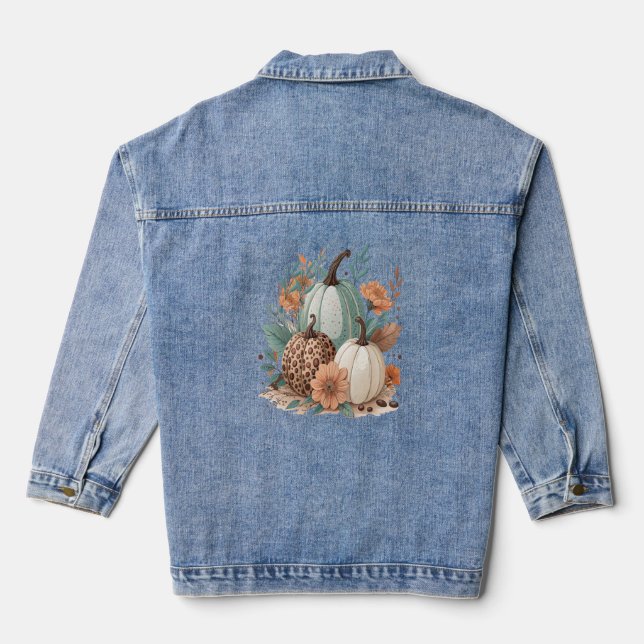 Pumpkin Boho Floral Jeansjacke (Rückseite)
