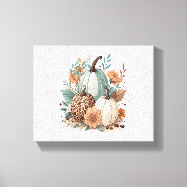 Pumpkin Boho Floral Leinwanddruck (Vorderseite)