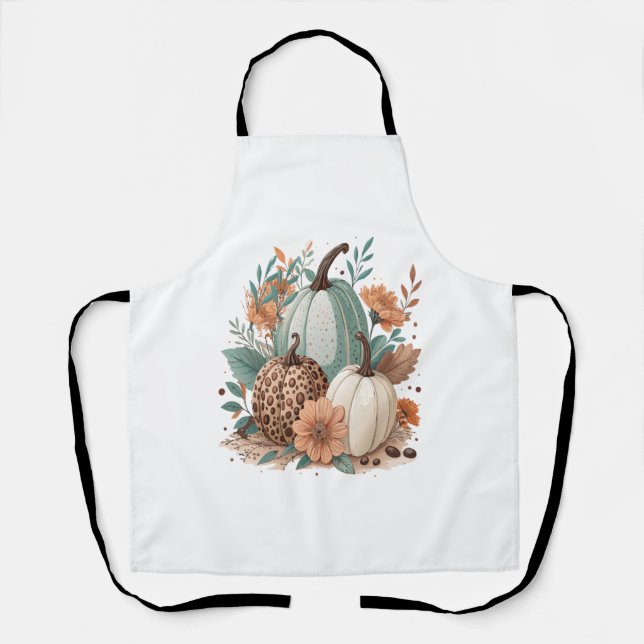 Pumpkin Boho Floral Schürze (Vorderseite)