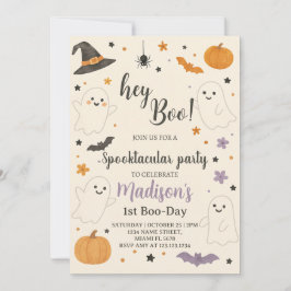 Pumpkin Boo Einladung zum 1. Geburtstag | Hey Boo 