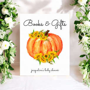 Pumpkin Books Gift Baby Shower Poster