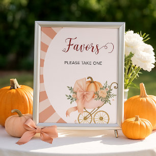 Pumpkin Bow Baby Shower Favoriten Tafelschildkröte Poster