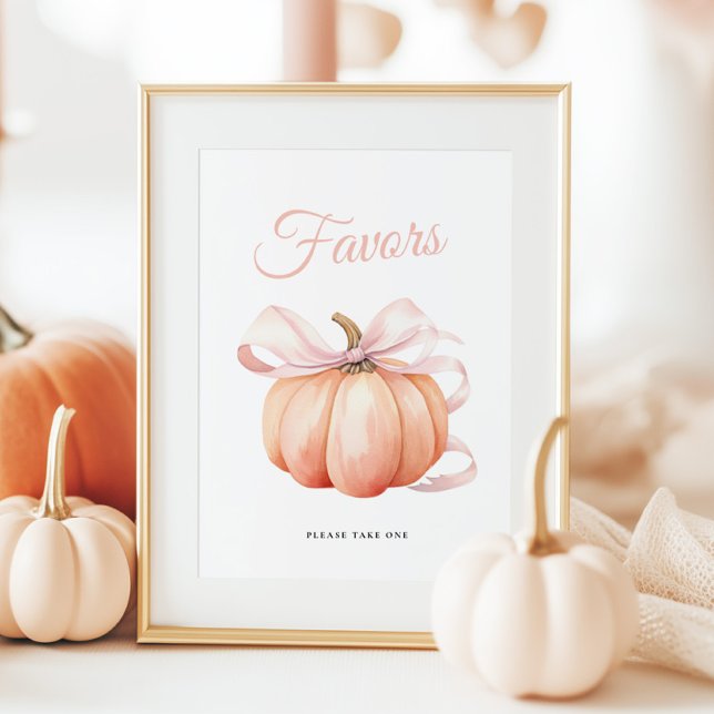 Pumpkin Bow Baby Shower Favoriten Tafelschildkröte Poster (Von Creator hochgeladen)