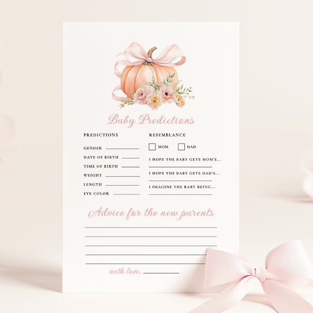 Pumpkin Bow Baby Shower Predication Advisor Game (Von Creator hochgeladen)