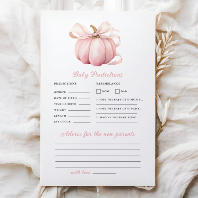 Pumpkin Bow Baby Shower Predication Advisor Game (Von Creator hochgeladen)