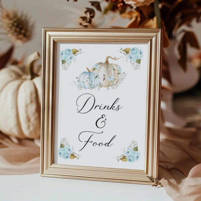 Pumpkin Boy Baby Dusche Drinks und Food-Zeichen Poster (A little Pumpkin Drinks and Food Sign)