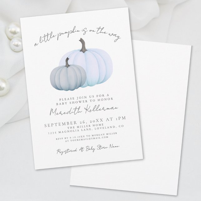 Pumpkin Boy Baby Dusche Einladung (Pumpkin Boy Baby Shower Invitation)