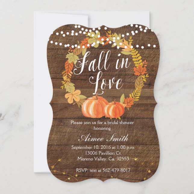 Pumpkin Bridal Dusche Einladungskarte (Vorderseite)