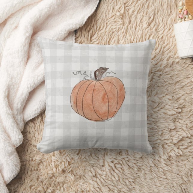 Pumpkin Buffalo Karo Pattern Bauernhaus Kissen (Decke)