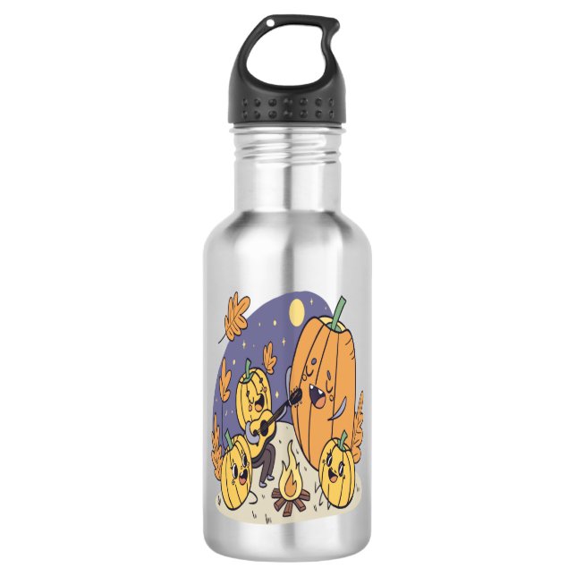 Pumpkin Campfire Serenade Edelstahlflasche (Vorderseite)