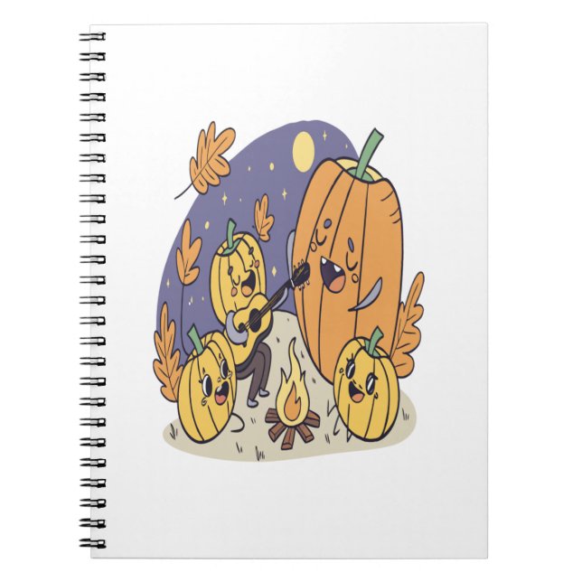Pumpkin Campfire Serenade Notizblock (Vorderseite)