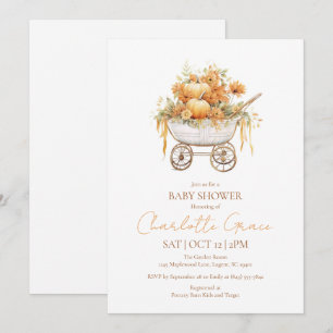 Pumpkin Carriage Baby Shower Einladung
