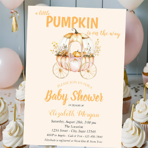 Pumpkin Carriage Dotted Baby Dusche Einladung