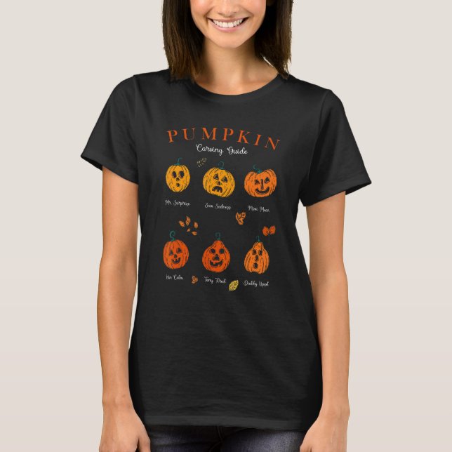 Pumpkin Carving Guide Halloween Pumpkin Vintag T-Shirt (Vorderseite)