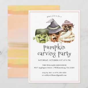 Pumpkin Carving Halloween-Party-Einladung Einladung