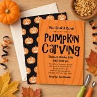 Pumpkin Carving Orange und Schwarzes Halloween-Par