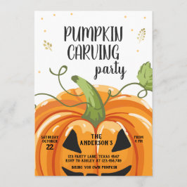 Pumpkin Carving Party Spooky Halloween Geburtstag Einladung