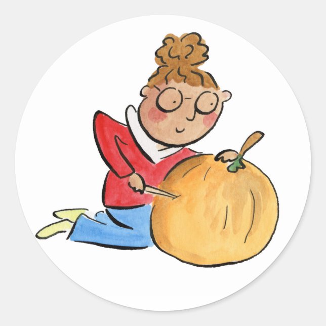 Pumpkin Carving Runder Aufkleber (Vorderseite)