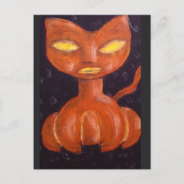 Pumpkin Cat Card von Denis Gaston Art Postkarte
