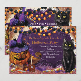 Pumpkin Cat Halloween-Party Einladungen