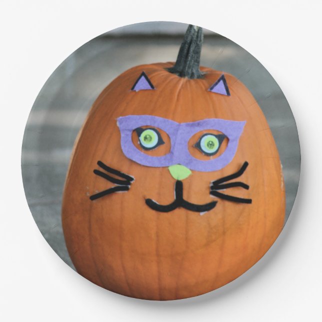 Pumpkin Cat Pappteller (Vorderseite)
