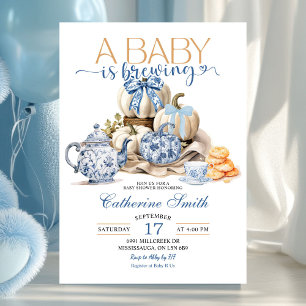 Pumpkin Chinoiserie Baby Brewing Baby Shower Einladung