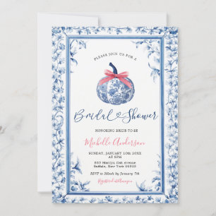 Pumpkin Chinoiserie Blauer Fall Brautparty Einladung
