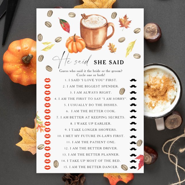 Pumpkin Coffee Brautparty Er sagte, sie sagte (Von Creator hochgeladen)