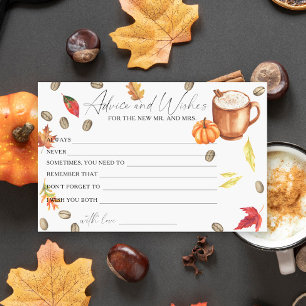Pumpkin Coffee Brautparty Ratschläge und Wünsche Briefpapier