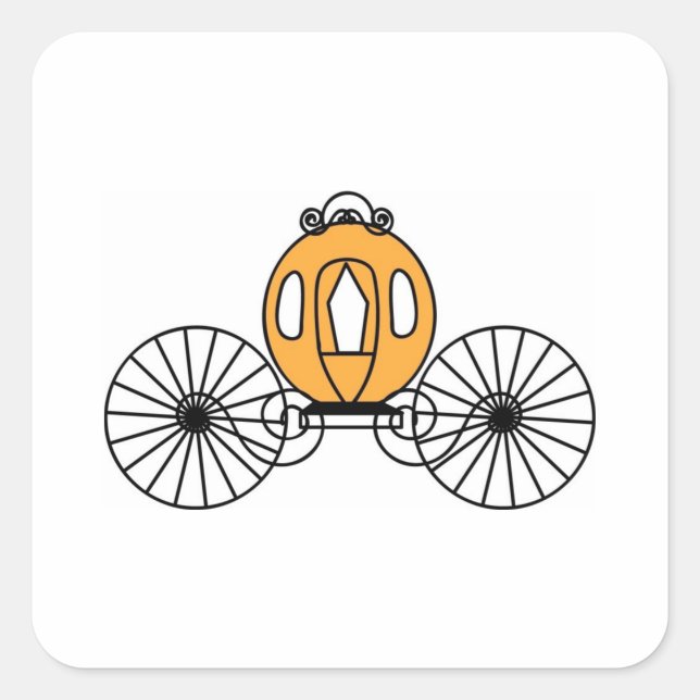 Pumpkin Colored Coach Quadratischer Aufkleber (Vorderseite)