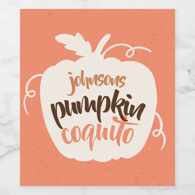 Pumpkin Coquito HolidayFood and Beverage Label Set Weinetikett (Einzelnes Label)