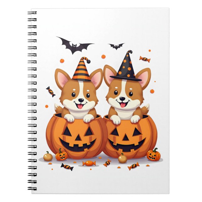 Pumpkin Corgi Party Notizblock (Vorderseite)
