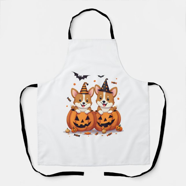 Pumpkin Corgi Party Schürze (Vorderseite)