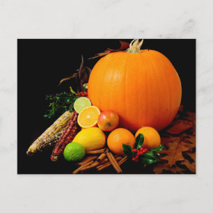 PUMPKIN CORN & OBST POSTKARTE