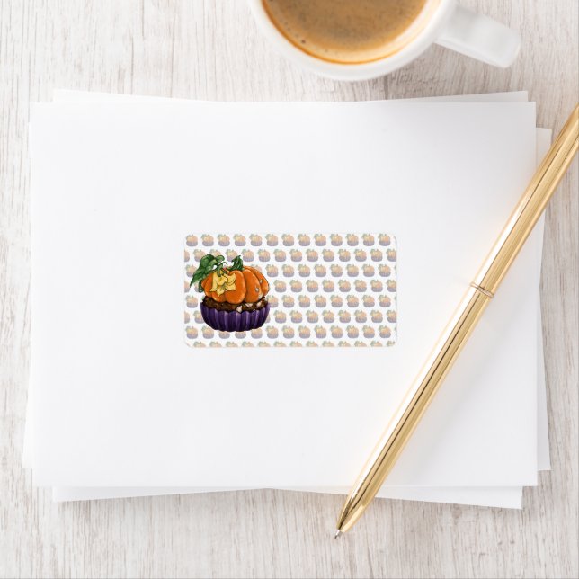 Pumpkin Cupcake Adressaufkleber (Insitu)