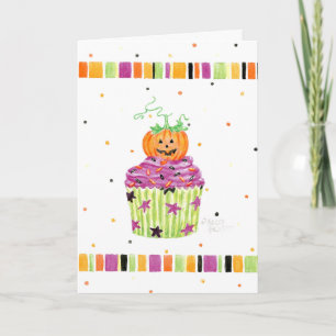 Pumpkin Cupcake Halloween-Grußkarte Karte
