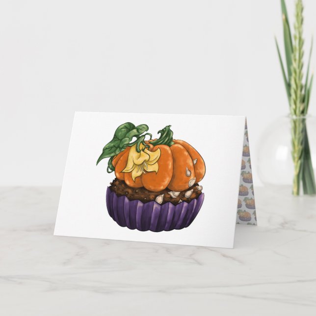 Pumpkin Cupcake Karte (Vorderseite)