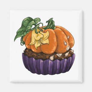 Pumpkin Cupcake Magnet