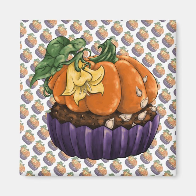 Pumpkin Cupcake Magnet (Vorne)