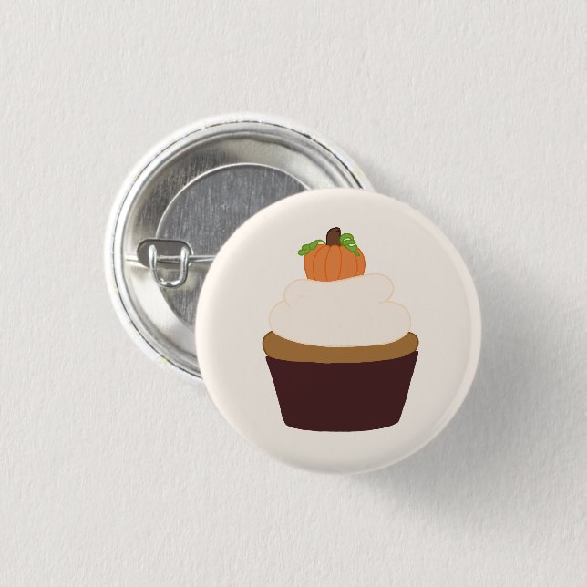 Pumpkin Cupcake - Rundes Button-up-Abzeichen Button (Vorne & Hinten)