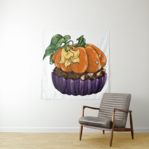 Pumpkin Cupcake Wandteppich