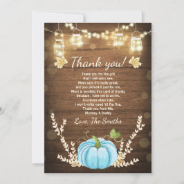 Pumpkin Danke Karte Rustic Fall Baby Dusche